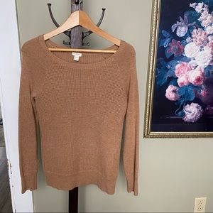 J. Crew Warmspun Tan Crewneck Sweater